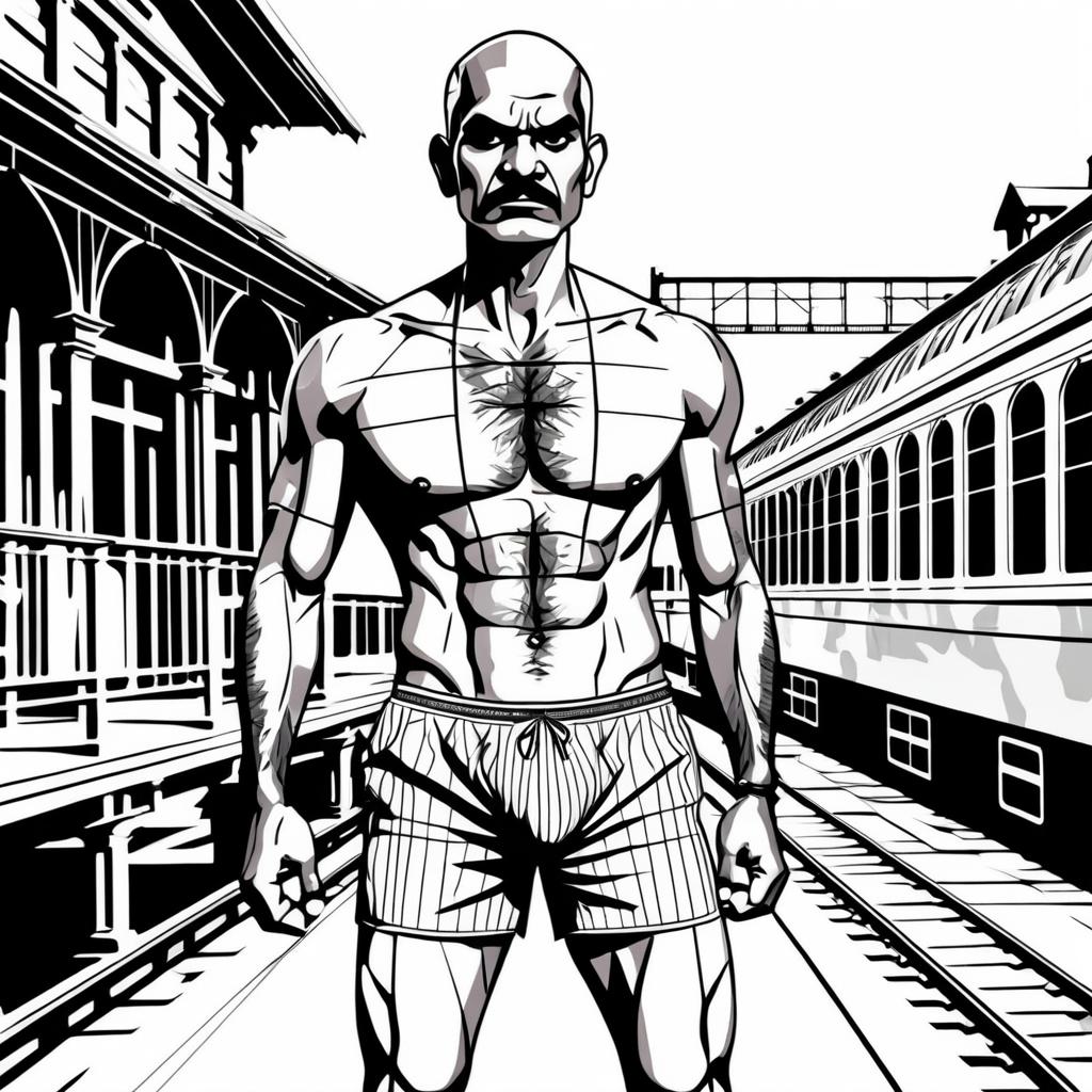 Angry Indian Man at Historic Train Station