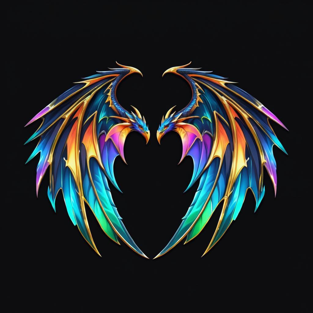 Vibrant Dragon Wings Fantasy Asset Design