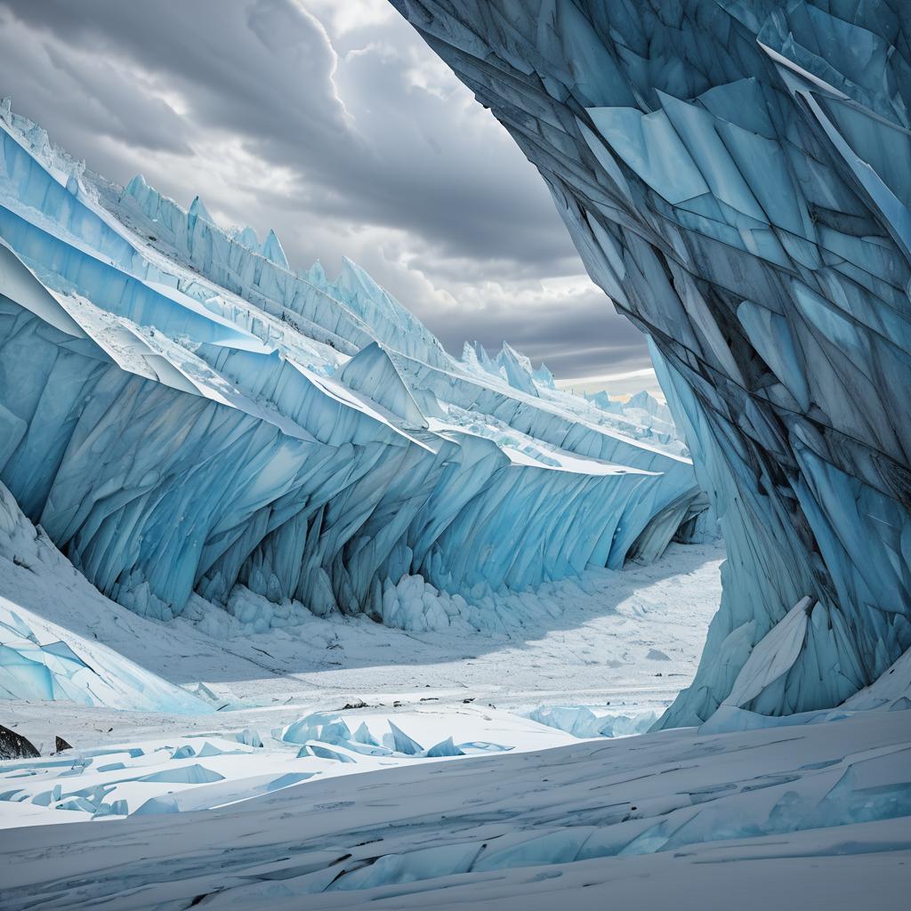 Intricate Boreal Ice Ridge with Crystalline Caves