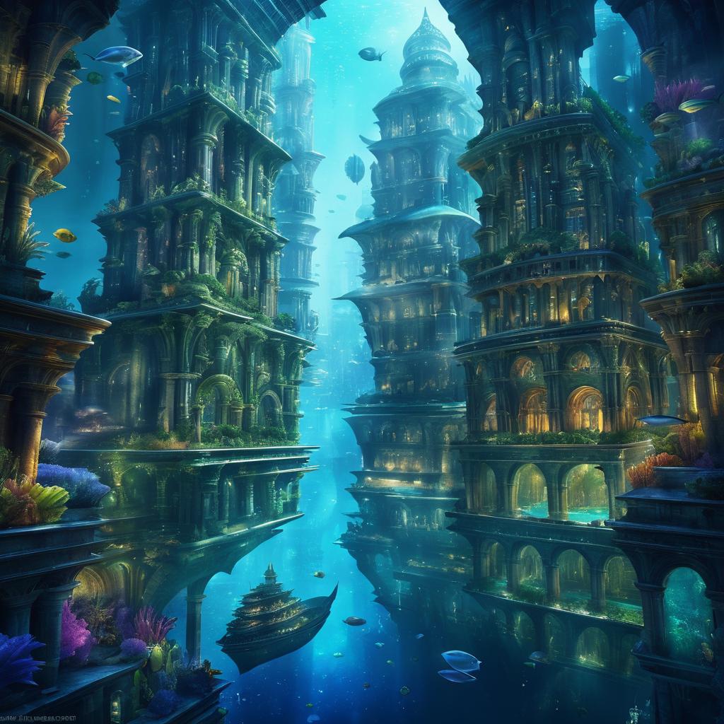 Cinematic Underwater City Concept Art