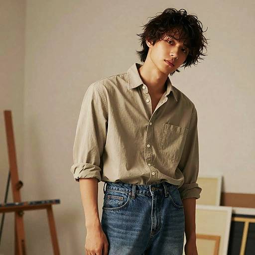 Messy Fringe Male Artist Portrait