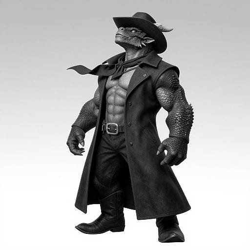 Muscular Western Dragon Cowboy