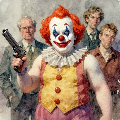 Watercolour Fantasy Fat Clown Portrait