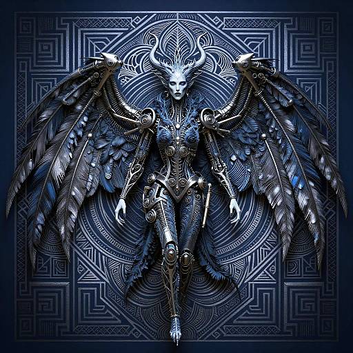 Gothic Wraith with Mechanical Feathered Wings
