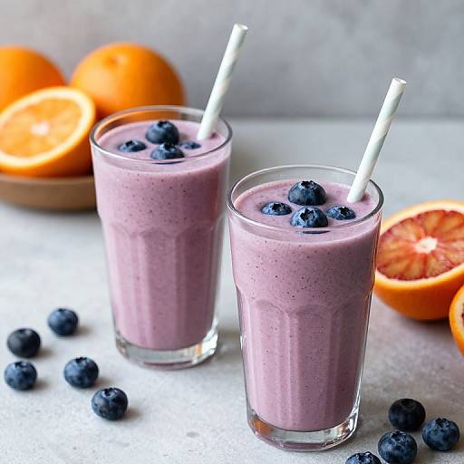 Blood Orange Blueberry Breakfast Smoothies