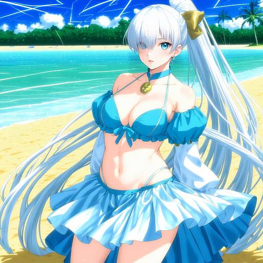 Illustration of Anastasia (swimsuit archer) (fate), fate/grand order in the style of Harumachi nagaaki