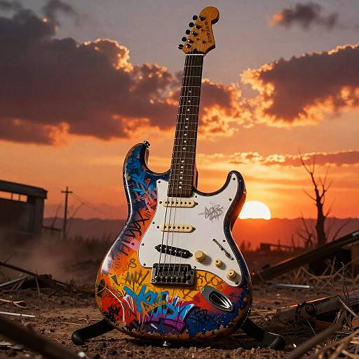 Battle-Scarred Borderlands Guitar Art