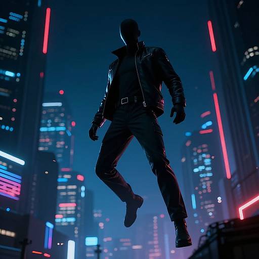 Futuristic Cyberpunk Suit at Night