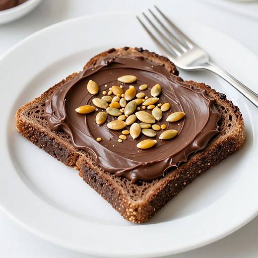 Chocolate Toast with Pumpkin Seeds