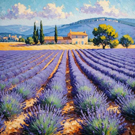 Lavender Field in Impressionist Style Lavender Field in Impressionist Style