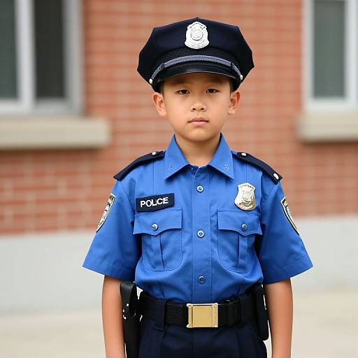 Young Boy in Police Uniform
