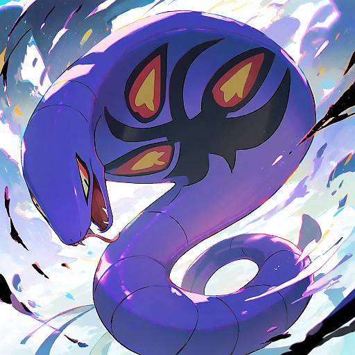 Illustration of Arbok, pokemon in the style of Syuri22