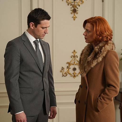 Serious Encounter in Elegant Interior