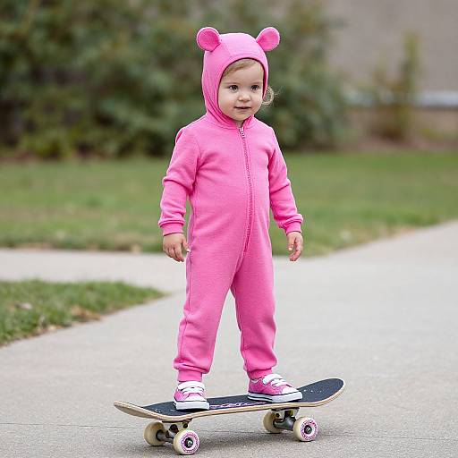 Toddler Girl in Skateboard Costume