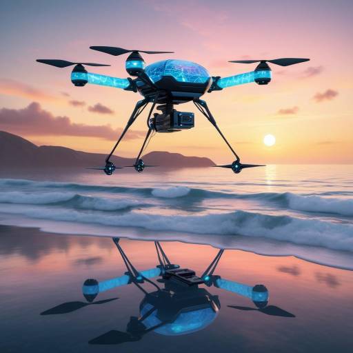 Futuristic Drone Amid Serene Sunset Futuristic Drone Amid Serene Sunset