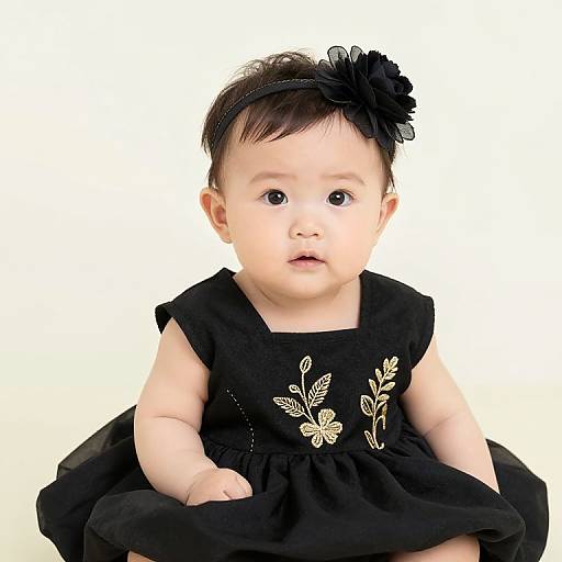 Asian Baby Girl in Elegant Dress