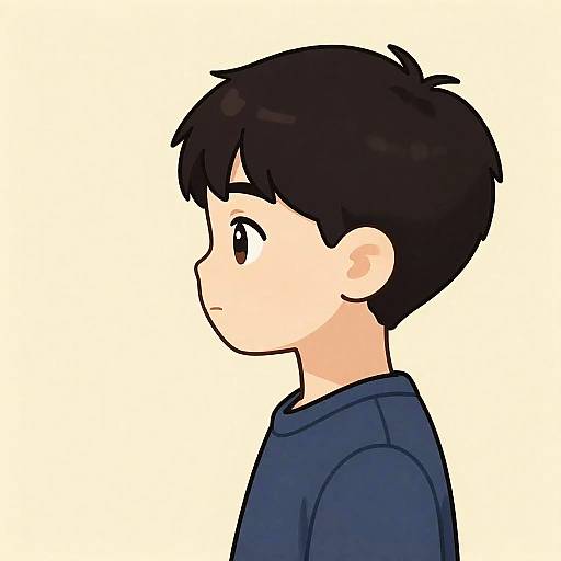 Realistic Smart Boy Cartoon Portrait