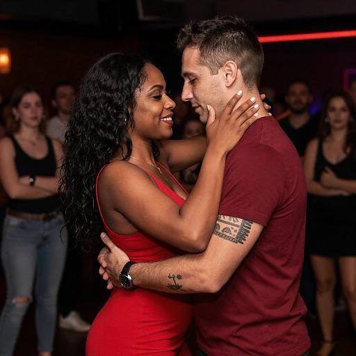 Intimate Red-Dress Dance in Club