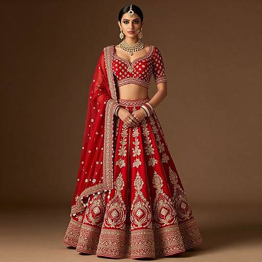 Red Indian Lehenga Choli Wedding Design