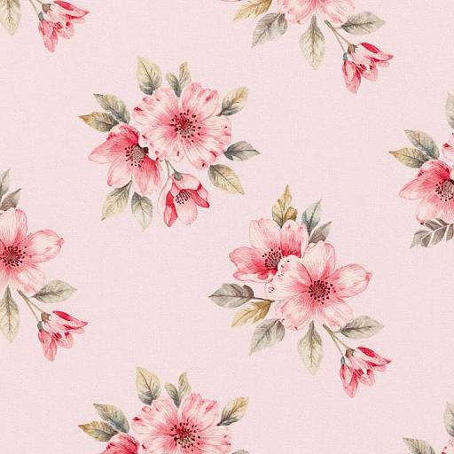Spring Rose Pink Fabric Design