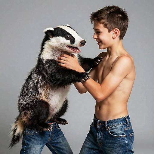 Playful Badger Hybrid Cowboy Hug