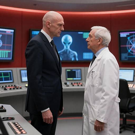 Encounter in a Dimly Lit Control Room