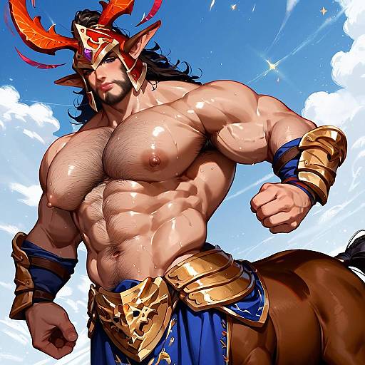 Muscular Armored Centaur Warrior
