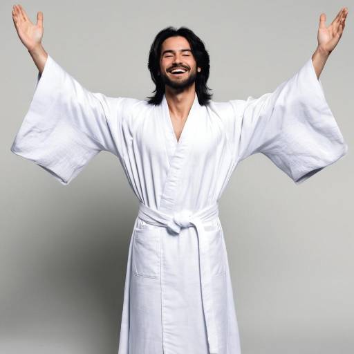 Joyful Boy in a Robe with Beard