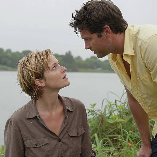 Intense Connection by the Lakeside