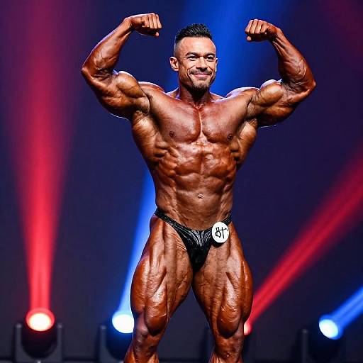 Hyper-Realistic Bodybuilder Stage Pose