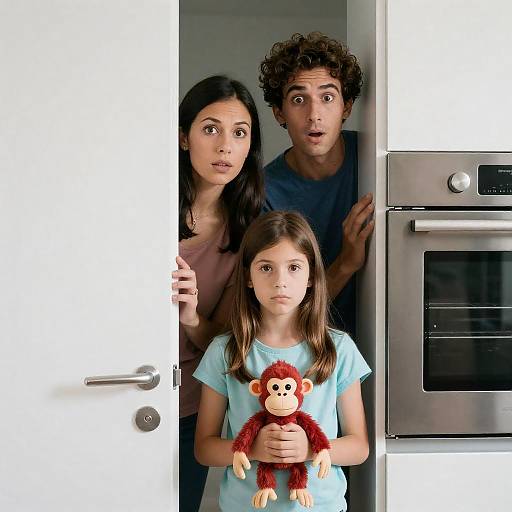 Surprised Reactions Behind a Door