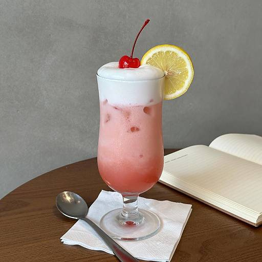 Refreshing Iced Drink with Stylish Garnish