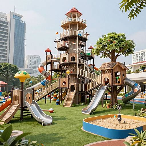 Massive Multi-Story Outdoor Playground