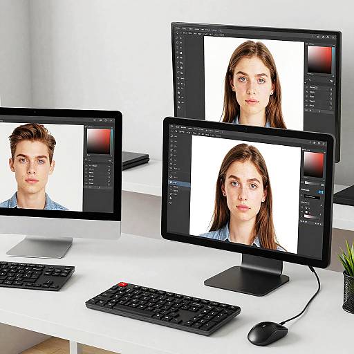 Creative Digital Workspace with Aging Filter
