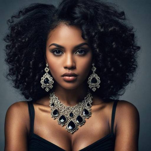 Elegant Dark-Skinned Woman with Jewelry