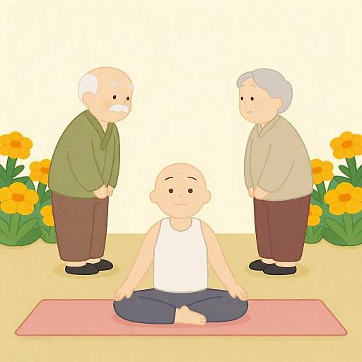 Gouache Grandparentcore Gardeners Doing Yoga
