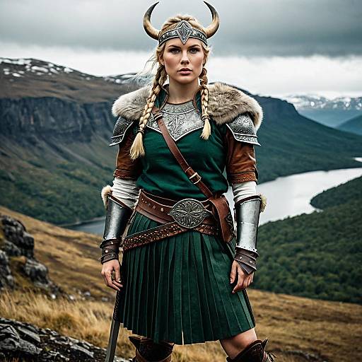 Nordic Female Viking Warrior in Armor