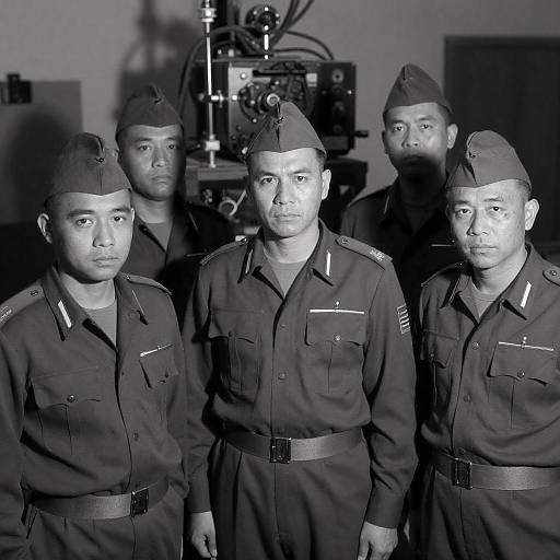 Military Men in Dimly Lit Room
