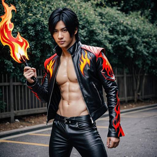 Jin Kazama Flame Leather Cosplay
