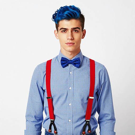 Fashion-Forward Young Man in Playful Outfit