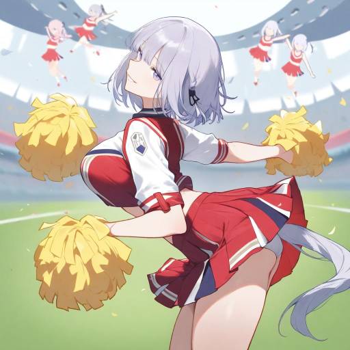 Cheerleader in Dynamic Action Pose