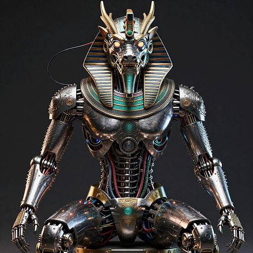 Intricate Mechanical Man Portrait Art