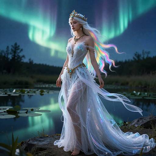 Ethereal Aurora Goddess by Serene Pond