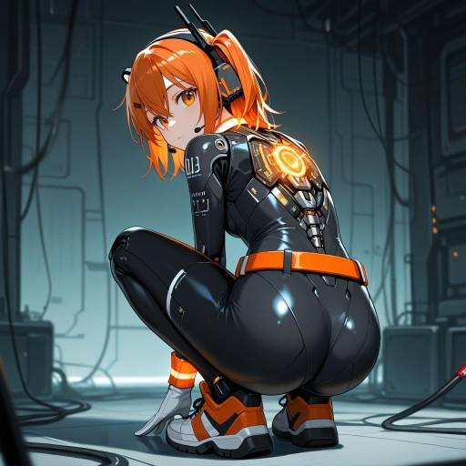 Futuristic Android in Sleek Bodysuit