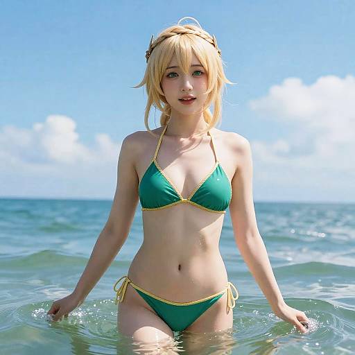 Cosplay Bikini Girl at Beach