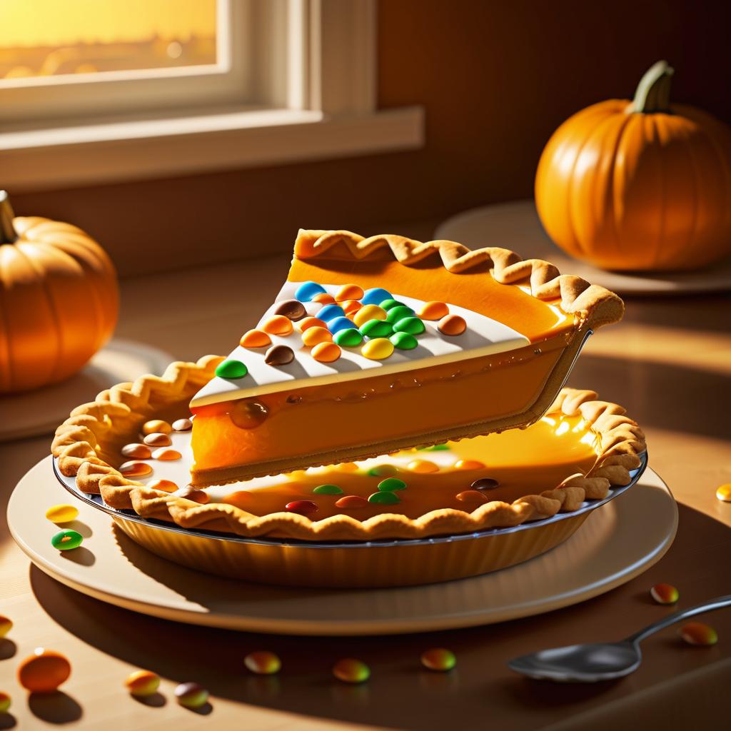 Ultra-Realistic Pumpkin Pie with M&Ms