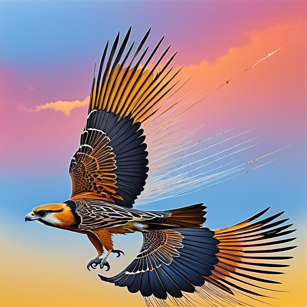 Sky Piercers: Falcons in Artistic Landscapes