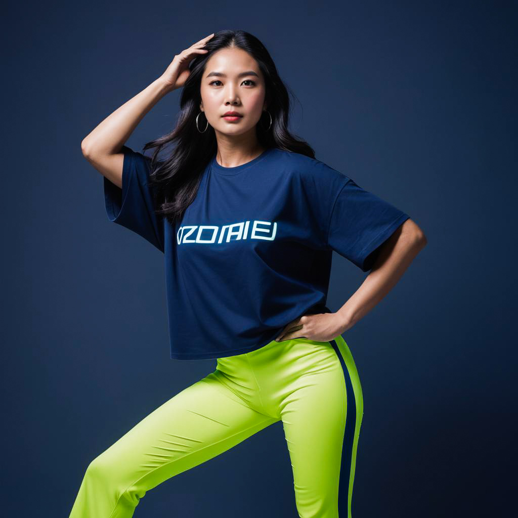 Energetic Dancer in Neon Outfit Shoot