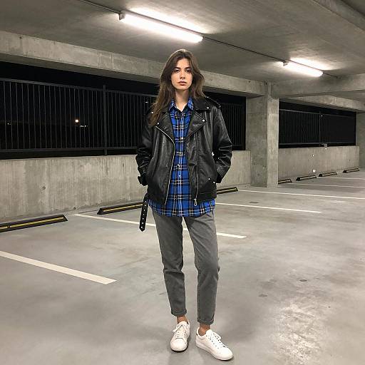 Young Woman in Underground Parking Garage