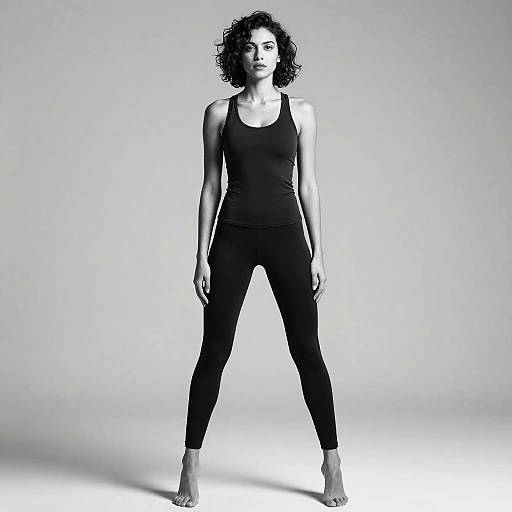 Confident Woman in Black-and-White Photo